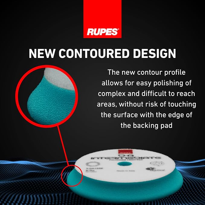RUPES 9.DA150B Pack of 12 Light Blue D-A Intermediate Foam Polishing Pads 150mm | Ideal for Paint Correction & Gloss Enhancement | Compatible with 5" Backing Plate | Improves Cutting Performance