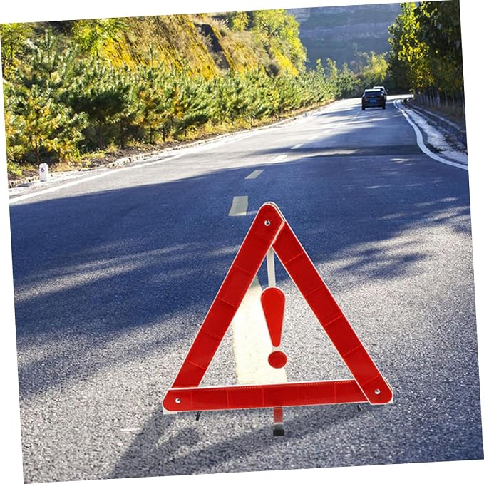 LIFKOME 3pcs Reflective Emergency Warning Triangle Set Foldable Roadside Safety Triangles for Vehicles Truck Car High Visibility Reflective Safety Signs