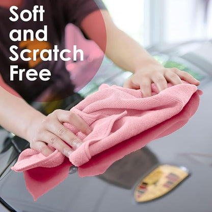 Avalon Towels Microfiber Cleaning Cloths (Value Pack of 48) - Size 16 x 16 Inches, Highly Absorbent Cleaning Rags, Lint Free, Reusable and Washable, Microfiber Towels for Cars