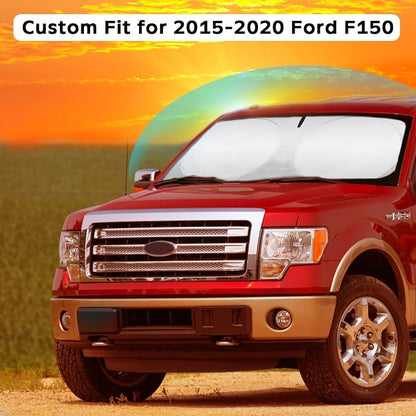 for F150 F-150 Windshield Sunshade Sun Shade BOODANCARS F150 F250 F350 Trucks Windshield Cover Sun Visor Shield 4-Layer 210T UV Ray Reflector Car Front Window Sunshade Protector