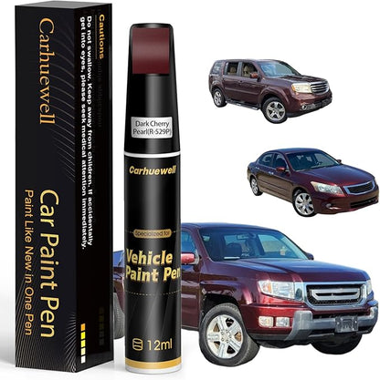 R-529P Dark Cherry Pearl Touch Up Paint Compatible with Honda, Exact Match Car Paint Pen Automotive Scratch Repair Remover Kit Quick & Easy Solution for Vehicle Chips and Nicks