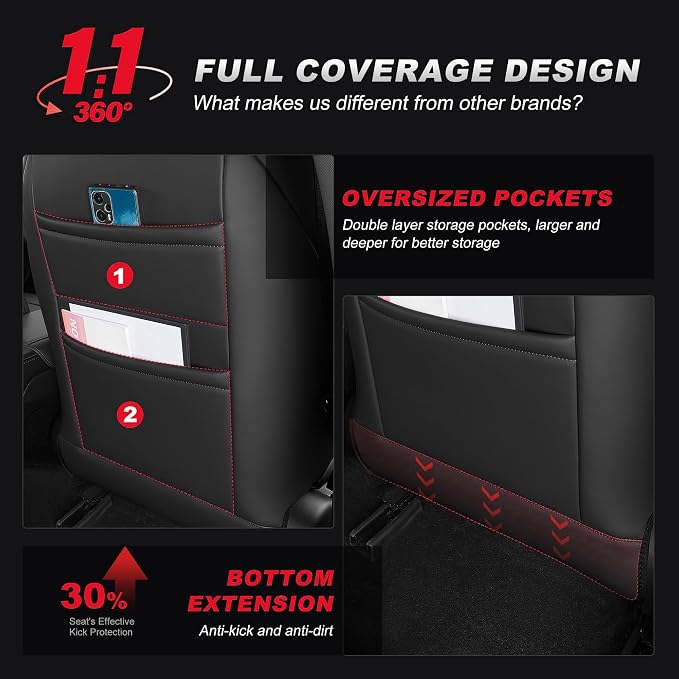 TTX LIGHTING Custom Fit Seat Covers for Hyundai Tucson 2019 2020 2021 Limited,SE,SEL,Value,Sport,Ultimate Faux Leather Full Set Compatible Airbag Car Seat Protector Black