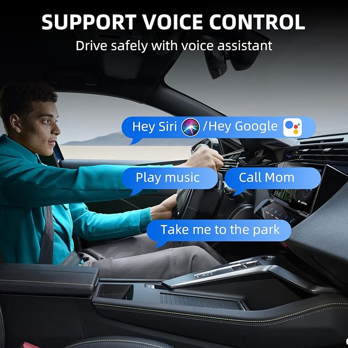 Plug and Play CarPlay Wireless Adapter for Apple iPhone Wireless Android Auto,Fast Auto Connect USB A/Type-C with 927+ Models from 2015 / iOS 10+ / Android 11+