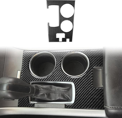 Premium Carbon Fiber Compatible with Ford Edge 2011-2014 2012 2013 SEL/Limited/SE/Sport Accessories Car Center Console Water Cup Holder Panel Cover Interior Trim Sticker Decal Black 1PC
