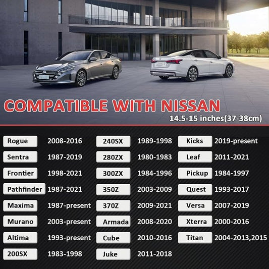 West Llama Customized Auto Car Steering Wheel Cover for Nissan(Black-Standard Size)