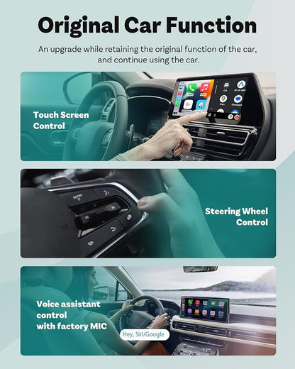 OTTOCAST Mini 3.0 Silver 2-in-1 Wireless CarPlay & Android Auto Adapter – Plug & Play for iPhone/Android, Dual-Phone Memory, Dual-Band WiFi (2.4/5GHz), Auto-Reconnect