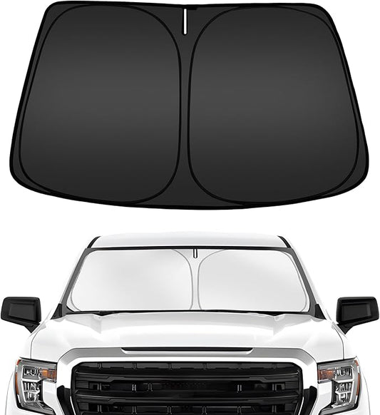 ARISMOTOR Windshield Sun Shade for Chevy Silverado/GMC Sierra 1500 2500 3500 2019-2025 2026, Custom Fit Foldable Front Window Sunshade Sun Visor Protector, Block UV Rays Keep Your Car Cooler