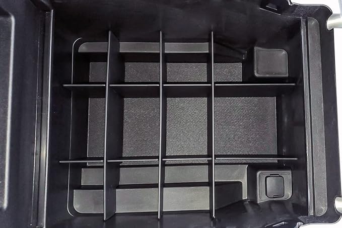 EDBETOS Center Console Organizer Insert Dividers Compatible with Ford F150 Accessories 2015 2016-2019 2020 F-150 Armrest Interlock Secondary Storage ABS Material, Full Console w/Bucket Seats ONLY