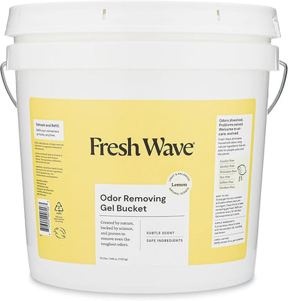 Fresh Wave Odor Removing Gel Bucket, 15.5 lb. (248 oz.) | Lemon Scent Refill | Odor Absorbers for Home | Safer Odor Relief | Natural Plant-Based Odor Eliminator | For Cooking, Trash & Pets