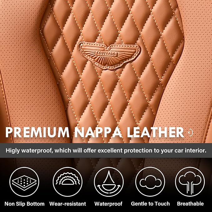 Coverado Seat Covers, Seat Covers 2 Seats, Brown Car Seat Cover Front Seats, Luxury Automotive Seat Covers, Front Car Seat Covers Leather Car Seat Protector