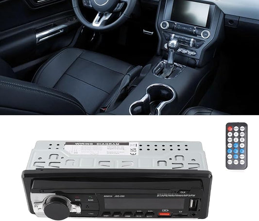Car Radio Autoradio Bluetooth, Voice Control Car Radio Audio Player, Dual Connection Handsfree USB2.0 Car Stereo Receiver with LED Display, Support Hands Call, Music,