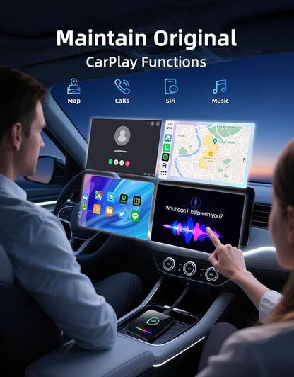 Wireless CarPlay Adapter & Android Auto Dongle – Plug & Play, Converts Wired to Wireless, Fast & Stable Connection, Compatible with iPhone iOS 10+, Android 11+ & 800+ Car Models (2016 & Newer)