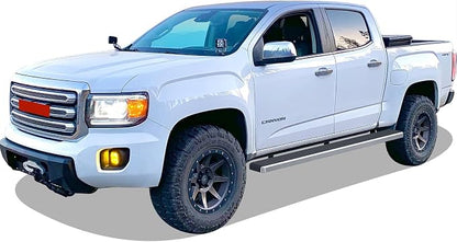 APS Running Boards (Side Bars Side Steps Step Bars) Compatible with Chevy Colorado GMC Canyon 2015-2026 Crew Cab 5ft Bed (Silver 6in Wheel to Wheel 304 Stainless Steel)