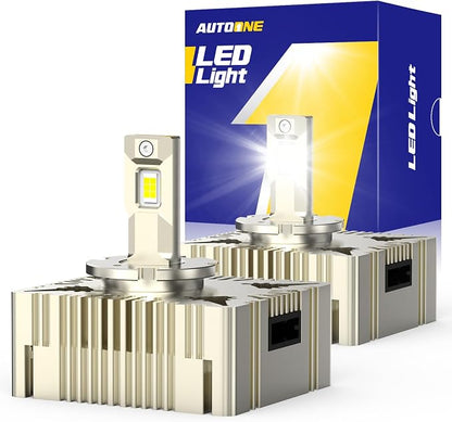 AUTOONE 2025 Upgraded D5S D5R Bulbs, 900% Brighter D5S Bulbs, 32000 Lumens 6000K Brightest D5S Fog Light, 50000 Hours Longer Lifespan