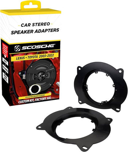 Scosche SAT69 6X9" to 6.5-6.75” Speaker Adapters Compatible with Select 2003-22 Lexus and Toyota Vehicles - 6 1/2" to 6 3/4" Adapter for Car Door Speakers - Sold in Pairs - See Image for Vehicle List