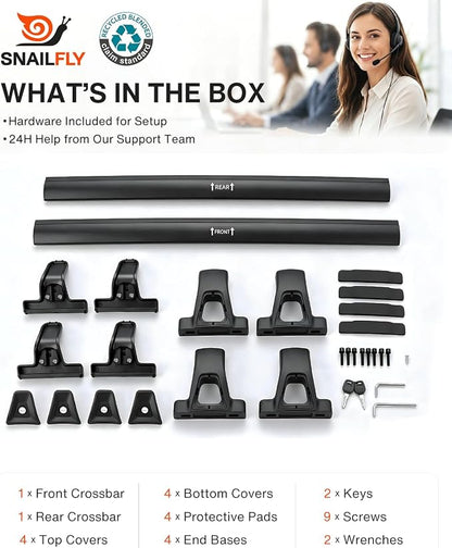Aluminum Roof Rack Cross Bars with Lock Fit for Honda CRV CR-V 2017-2022, 330lbs Crossbars Anti-Wobble & Wind Noise Reduction Heavy Duty Cargo Carrier Accessories