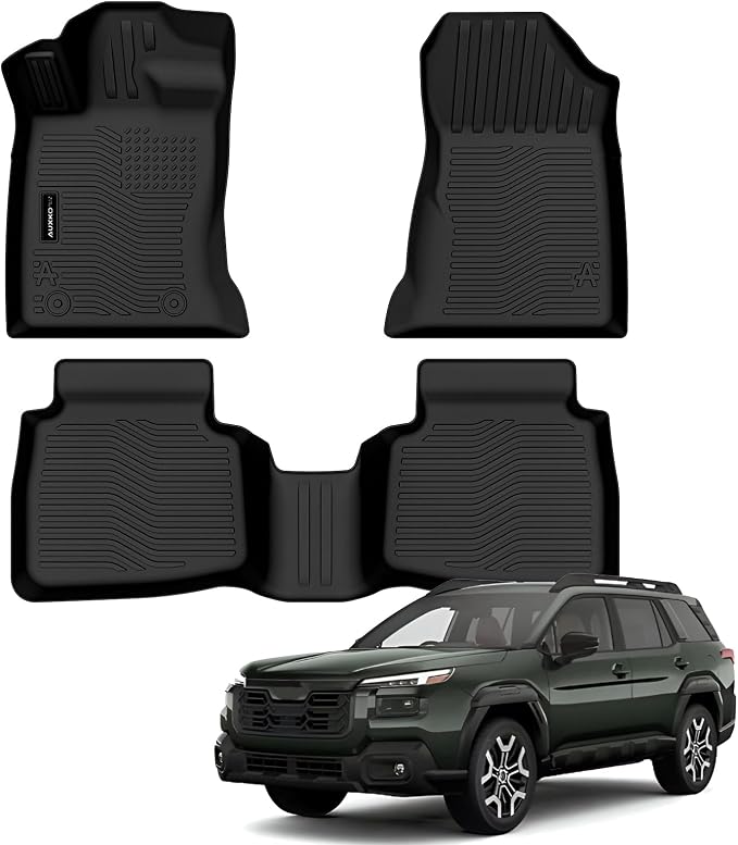 Auxko All Weather Floor Mats for Subaru Outback 2026 TPE Rubber Liners Accessory for Subaru Outback 2026 Odorless Anti-Slip Mats Black