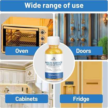 SENVEN Liquid Gold Leaf Paint High Gloss Multi Surface Rich Gold Paint for Metal, Wood, Plastic, Canvas, Appliance, Furniture Scratch Repair & Art Handcrafts 30ml/1.5oz Fast Drying Acrylic Metallic Finish