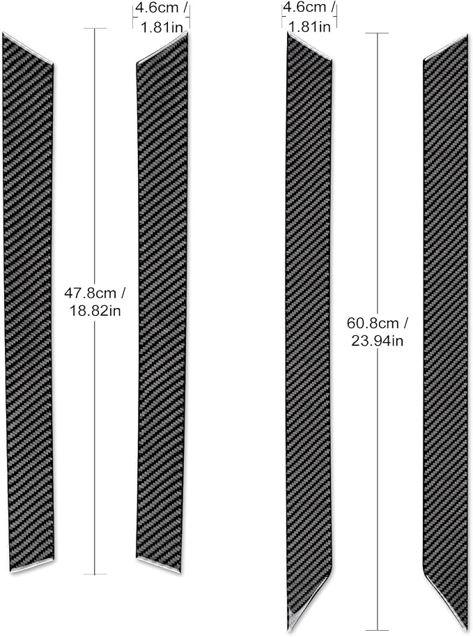 AIRSPEED for BMW E46 1998-2006 Center Console Interior Lower Window Inner Trim Strip – Black Carbon Fiber