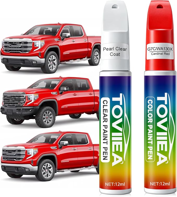 Cardinal Red(G7C/WA130X) Touch Up Paint Compatible with GMC,2-In-1 Car Scratch Remover Pen,Car Paint Scratch Repair Kit for Scratches,Chips & Nicks,2-PCS SET
