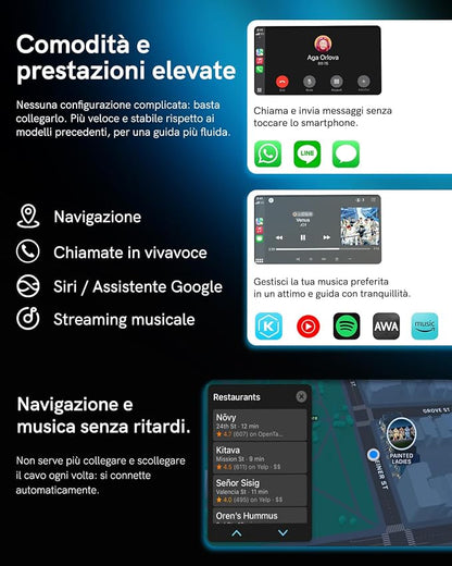 Wireless CarPlay Adapter for iPhone & Android 2026 Upgrade Ultra Mini 2 in1 Wired Android Auto to Wireless, Compact Design Plug & Play Auto Connect Car Play Dongle Fits for OEM Wired CarPlay Cars
