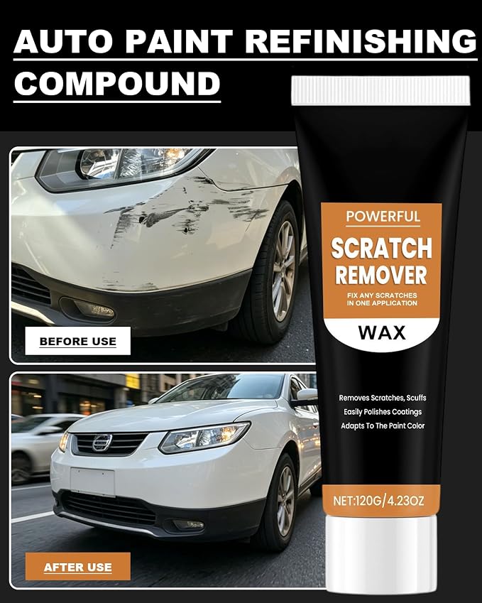 2 Pack Car Scratch Remover Wax,2026 Car Scratch Repair Paste for Deep Scratches,Professional Scratch Remover for Vehicles,Universal Car Scratch Removal Wax with Wipe and Sponge