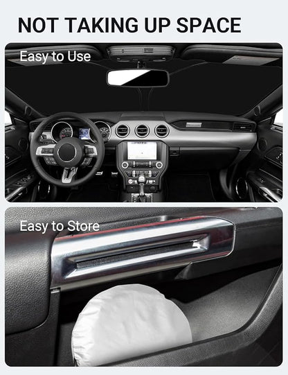 Proadsy 2026 Upgrade Front Windshield Sun Shade Foldable Sunshade Protector Custom Fit 2015-2023 Ford Mustang(NOT for Ford Mustang Mach-E) Accessories