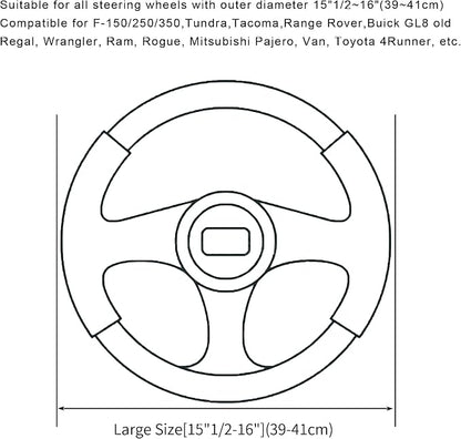 Soft Car Steering Wheel Cover for Sedan, SUV, Warm Luxury Velvet, Odorless, Universal, Anti Slip, Summer Winter, Black, Large Size[15" 1/2-16"](39-41cm)