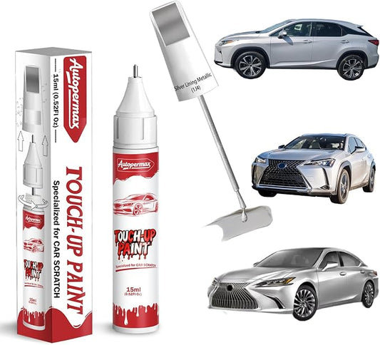1J4 Silver Lining Metallic Car Touch Up Paint for Lexus, Color Accurate Two-In-One Car Paint Scratch Repair Pen, Professional Scratch Remover for Vehicles Chips and Nicks Scuff
