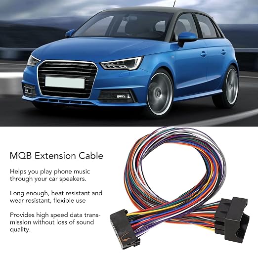 MQB Extension Adapter Cable, 60cm 52Pin MQB Extension Adapter Cable Bluetooth 5.0 5‑12V for Car Radio Speakers
