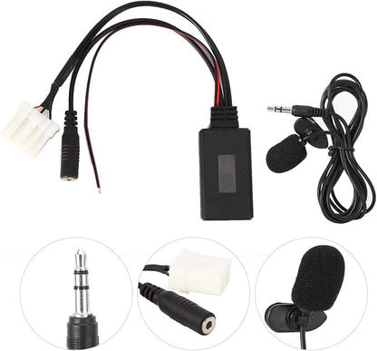 KIMISS Bluetooth 5.0 Car Adapter with Microphone, for Mazda 2 3 5 6 RX8, AUX-in Cable for Hands-Free Calling & Music Streaming, Wireless Audio Receiver