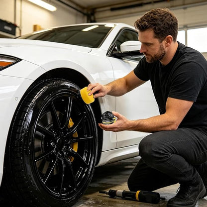 Tire Wax - Auto Wheel Gloss Repair | Car Tyre Refurbish Wax | for Mechanics Drivers Detailers Groomers Modifiers Racers Truckes SUVs RVs Garage Sedans Shops