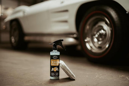 Blue Suede Tire Shine with Protect Shield Formula™ – Tire Dressing for Smooth Medium Shine & UV Protection, No Sling, Petroleum-Free, Dry-to-Touch