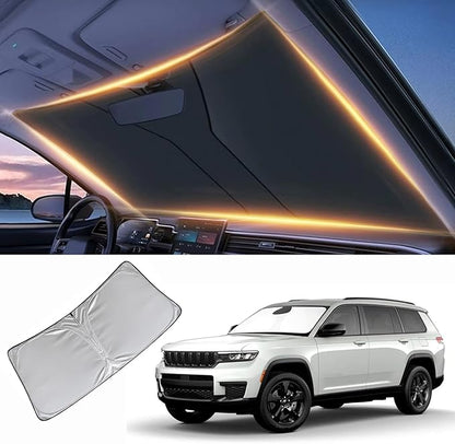 Windshield Sun Shade for Jeep Grand Cherokee Front Window Shades Cover for Grand Cherokee 2001-2025 Windshield Sun Visor Protector Car Accessories