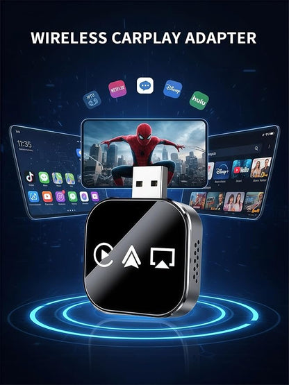 Screen Mirroring Adapter for Car Carplay 2026 Upgraded for iPhone& Android Auto,5.8g WiFi No-Lag Dongle,Wired to Wireless Converter with 4k Streaming,Fits 98% Cars (USB-A/C)