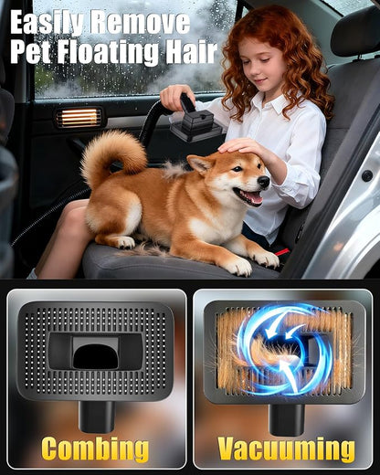 SEEDUSTRY Handheld Vacuum Cleaner Cordless, Mini Small Car Vacuum, Portable Pet Hair Vacuum, 3 Suction Modes-Up to 18000pa, 6 Blow & Suck & Deflate & Inflate Nozzles for Car, Pet, Office, Home