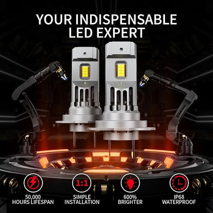 Latest 𝖧𝟩 Bulbs, 90,000LM 6500K White Super Bright, 1:1 Halogen Size, 6500K Cool White, No Adapter Required, Easy Install Non-Polarity Off Road Lights, Pack of 2