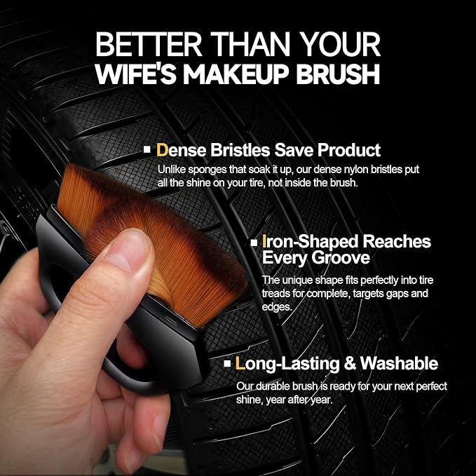 toretark Ceramic Tire Shine Spray — High-Gloss Wet Look Tire Coating with Ultra-Dense Nylon Brush Applicator, UV Protection, Long-Lasting Shine for Car Truck RV Motorcycle16 Fl Oz (2 Pack)