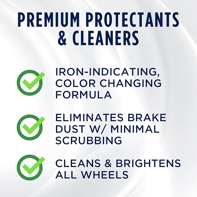 303 Products Heavy Duty Wheel Cleaner - Rim Cleaner for Car - Brake Dust Remover - All Wheel Safe - Iron Indicating Formula - Non Corrosive Formula, 15.5 fl. oz. (30597CSR) Packaging May Vary