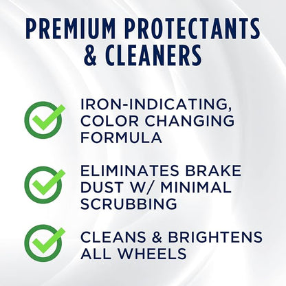 303 Products Heavy Duty Wheel Cleaner - Rim Cleaner for Car - Brake Dust Remover - All Wheel Safe - Iron Indicating Formula - Non Corrosive Formula, 15.5 fl. oz. (30597CSR) Packaging May Vary