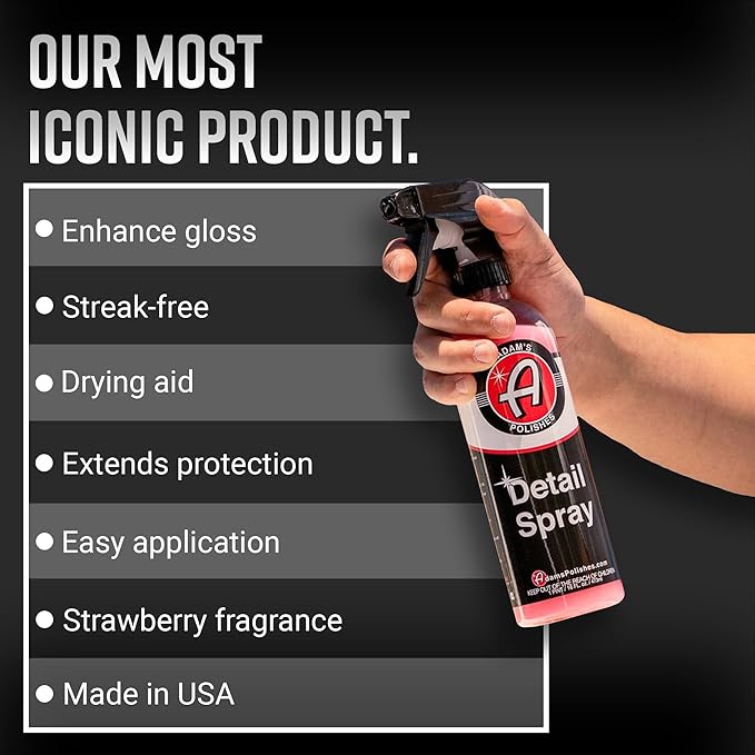 Adam's Detail Spray 5 Gallon - Quick Waterless Detailer Spray for Car Detailing, Polisher Clay Bar & Car Wax Boosting Tech, Add Shine Gloss Depth Paint | Car Wash Kit & Dust Remover