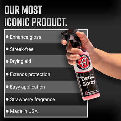 Adam's Detail Spray 5 Gallon - Quick Waterless Detailer Spray for Car Detailing, Polisher Clay Bar & Car Wax Boosting Tech, Add Shine Gloss Depth Paint | Car Wash Kit & Dust Remover