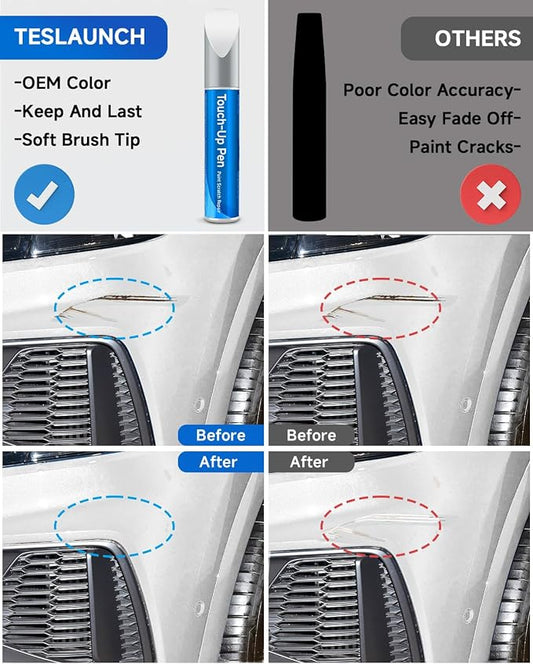LS9R/2Y Glacier White Metallic Touch Up Paint Compatible With Audi Exact Match Car Paint Pen Scratch Repair