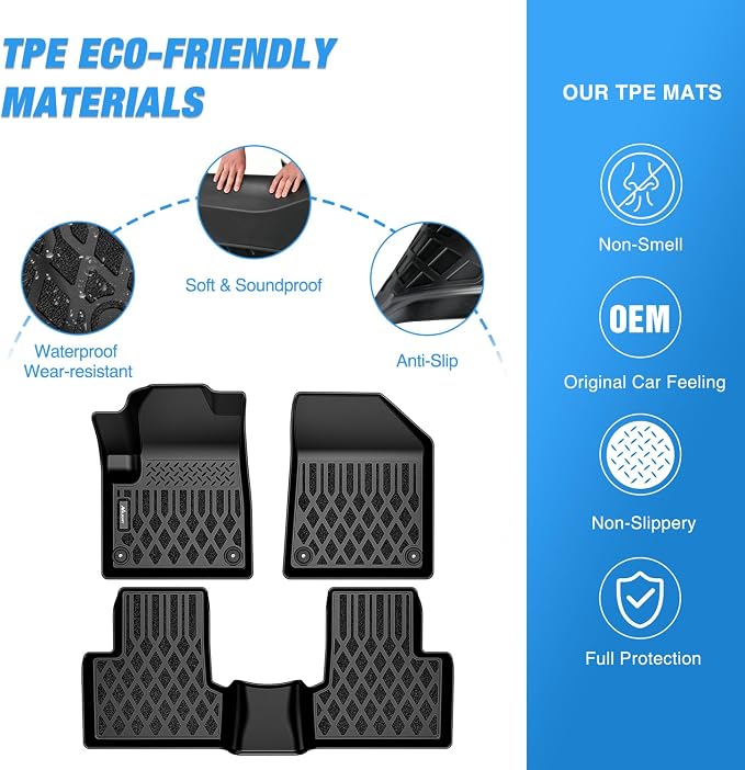 Nilight TPE Floor Mats for Jeep Cherokee 2015 2016 2017 2018 2019 2020 2021 2022 2023 All Weather Custom Fit Heavy Duty Floor Liners