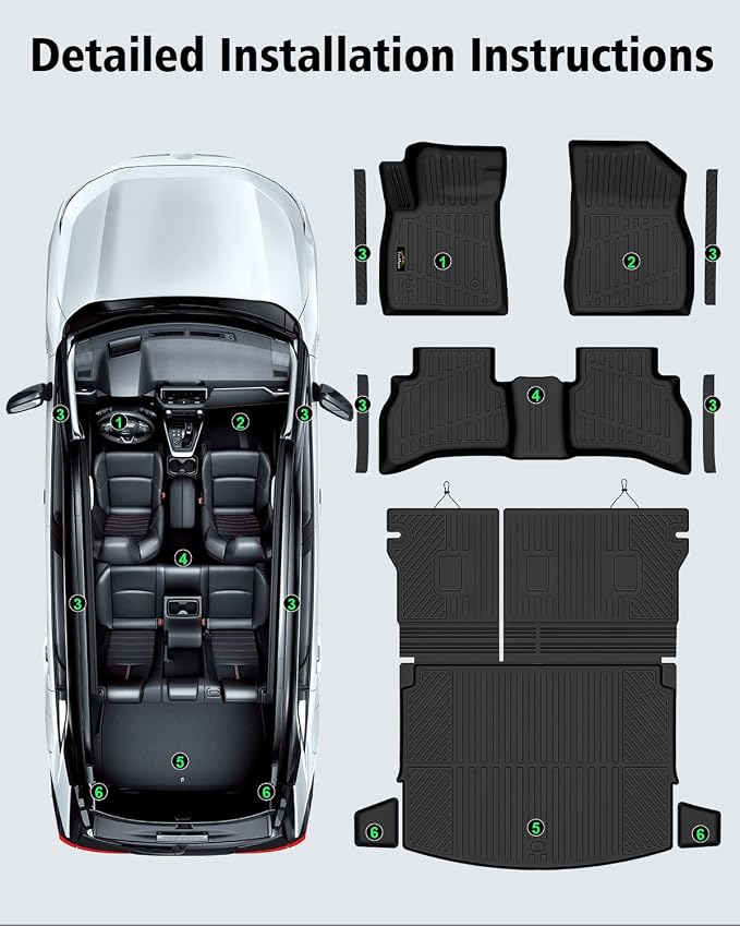 Floor Mats for Chevy Trailblazer AWD 2021-2025 2026 Trunk Mat with Backrest Mat All Weather TPE Full Set Liners & Door Sill Guards for Chevrolet Trailblazer Accessories, Black (Upper Cargo Floor Mat)