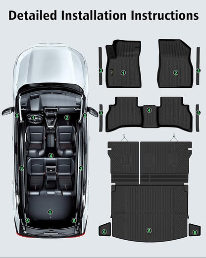 Floor Mats for Chevy Trailblazer AWD 2021-2025 2026 Trunk Mat with Backrest Mat All Weather TPE Full Set Liners & Door Sill Guards for Chevrolet Trailblazer Accessories, Black (Upper Cargo Floor Mat)