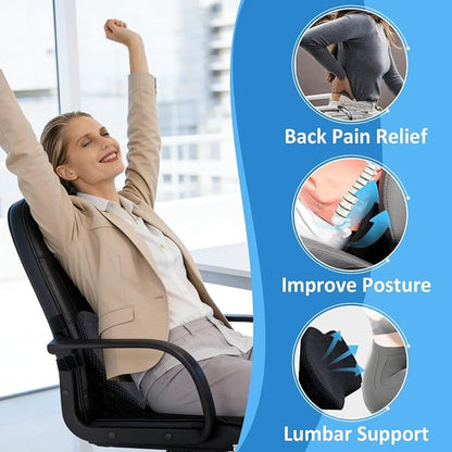 Wedge Car Seat Cushion, Memory Foam Car Truck Coccyx Seat Pillow for Driving - Sciatica and Back Pain Relief - Heightening Wedge Cushions for Car Driver Office Lumbar Tailbone Support