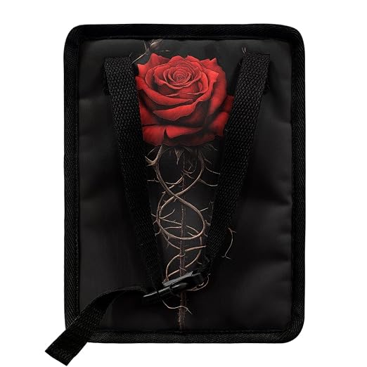 BIGCARJOB Romantic Rose Leak-Proof Car Trash Bin for Back Seat,Red Rose Car Interior Accessories Waste Basket Storage for Vehicle Truck,Women Girls Travel Camping Picnic Lage Trash Can Garbage Bin