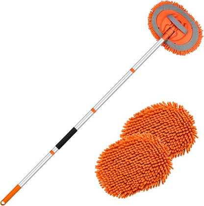 Ordenado 62" Car Wash Brush Kit Mitt Mop Sponge with Long Handle Chenille Microfiber Car Cleaning Brush Kit Supplies Car Washing Mop Kit Car Care Kit of Scratch-Free Replacement Head for Car RV Truck