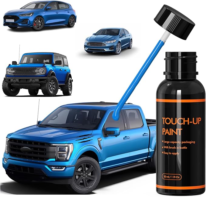 E7 Velocity Blue Touch Up Paint for Ford, DIY Car Paint Scratch Repair Kit, Automotive Paints, Quick & Easy Fix Scratch Repair for F-150/Mustang/Ranger/Bronco/Responder/Focus/Fleet/Maverick